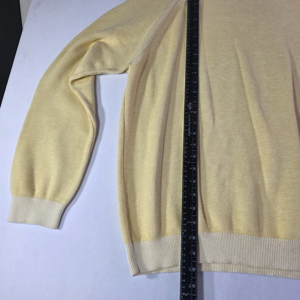 Tommy Bahama Mens 3XL Yellow Pima Cotton Reversible V-Neck Raglan Sweater